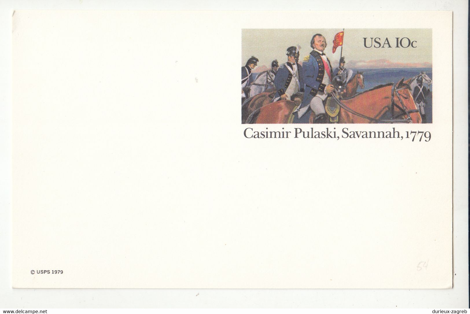 US 1979 Casimir Pulaski Postal Stationery Postcard (UX79) Not Posted B230120 - 1981-00
