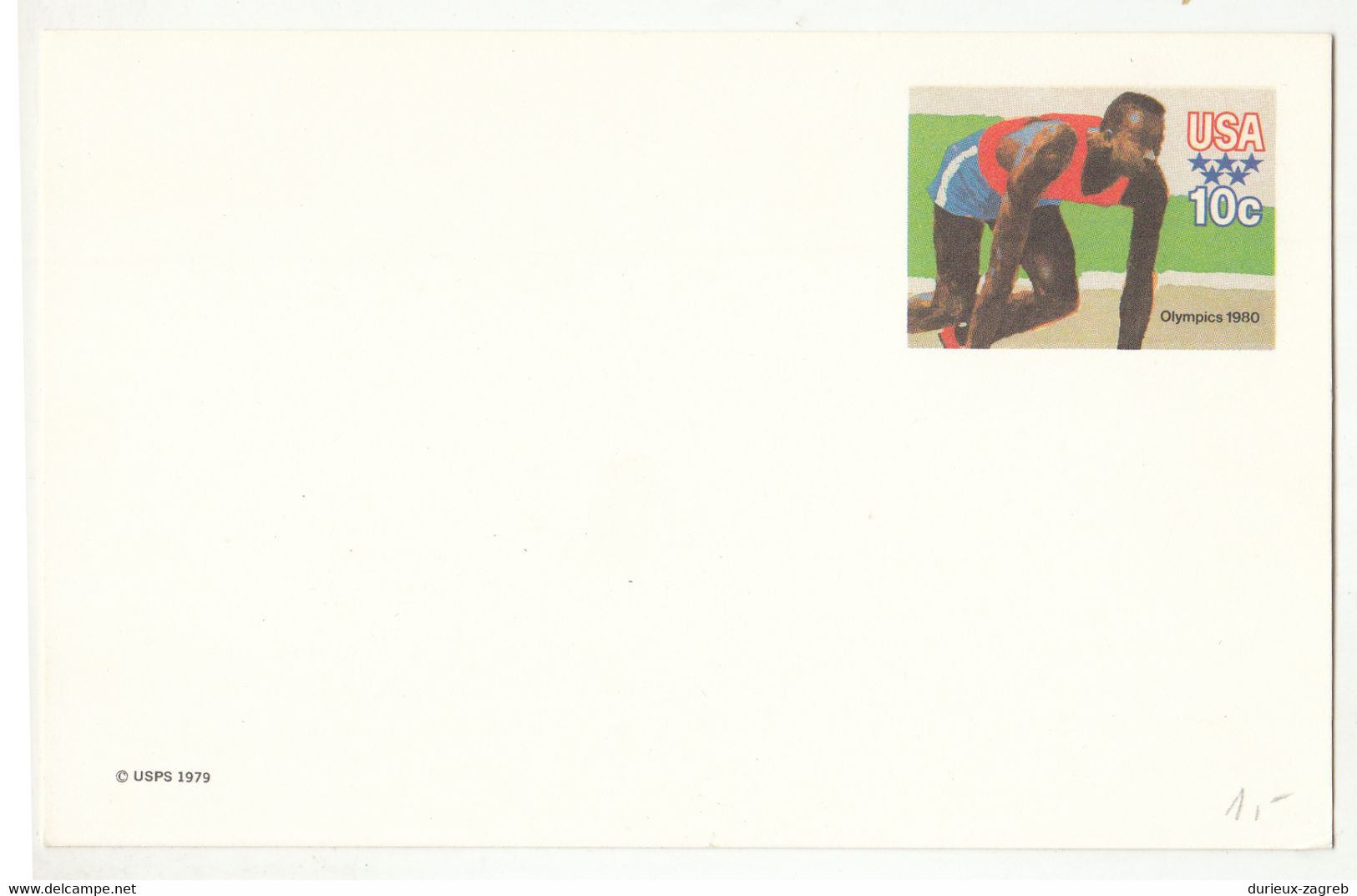 US 1979 Moscow Olympic Games Postal Stationery Postcard (UX80) Not Posted B230120 - 1961-80