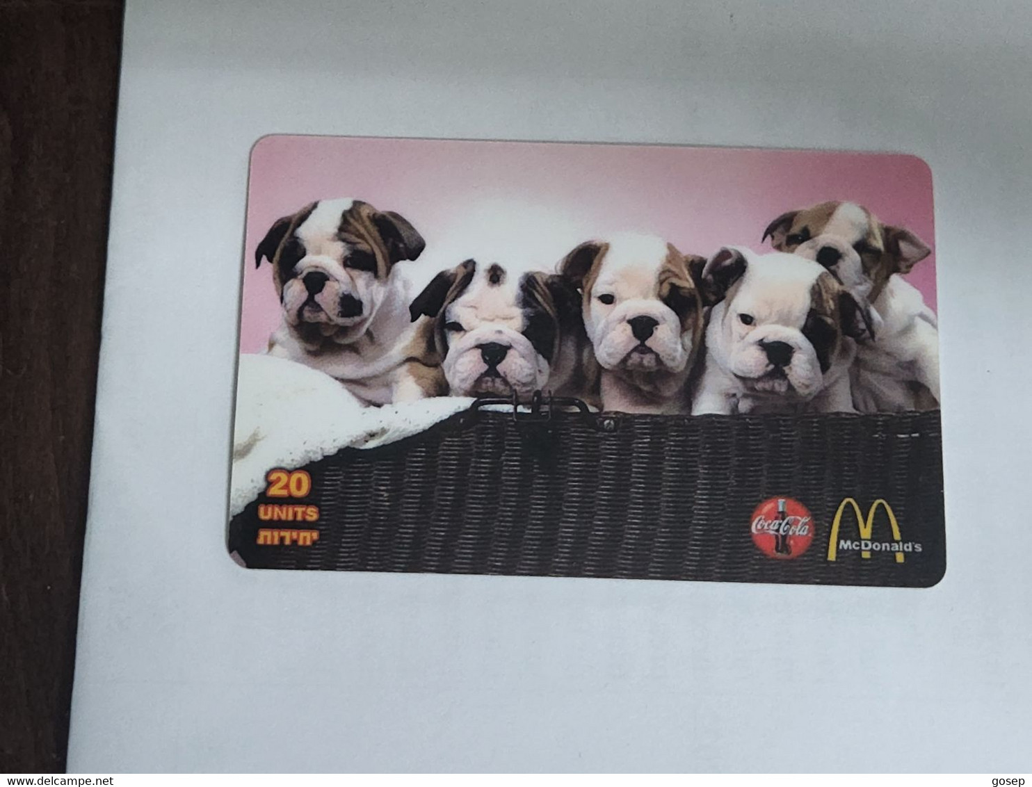 Israel-mcDonald's-coca Cola-DOG-(20units)-(7)-(tirage-191/500)-(50984107)-(31.5.2002)-used Card - Dogs