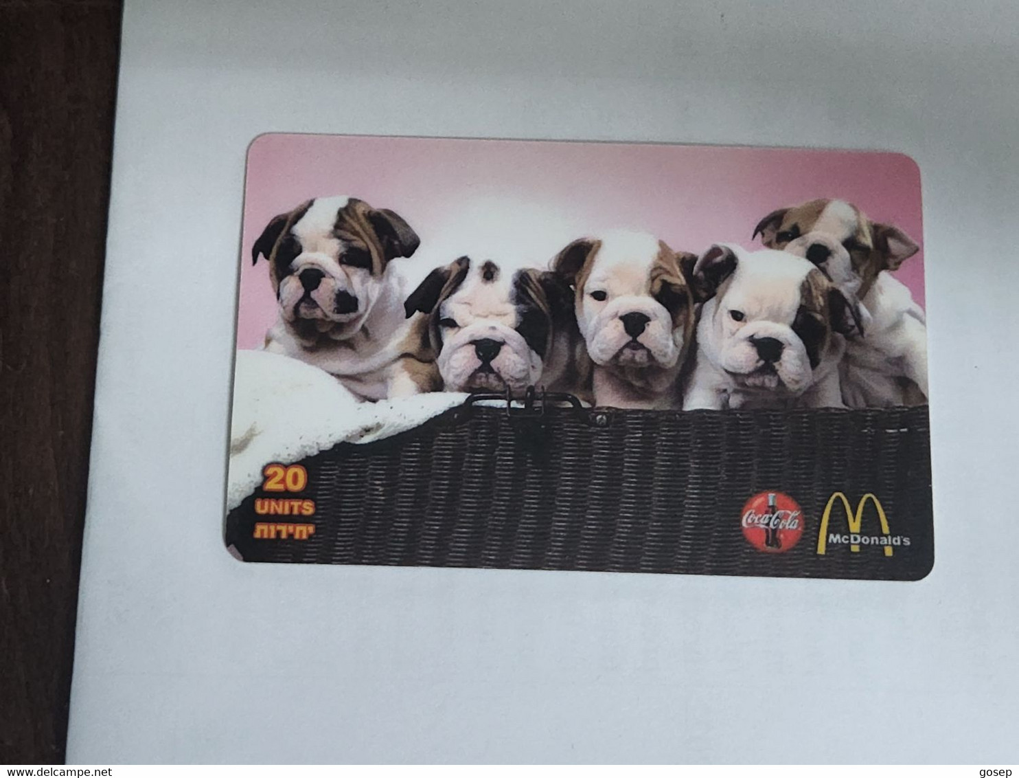 Israel-mcDonald's-coca Cola-DOG-(20units)-(7)-(tirage-191/500)-(50984107)-(31.5.2002)-used Card - Honden