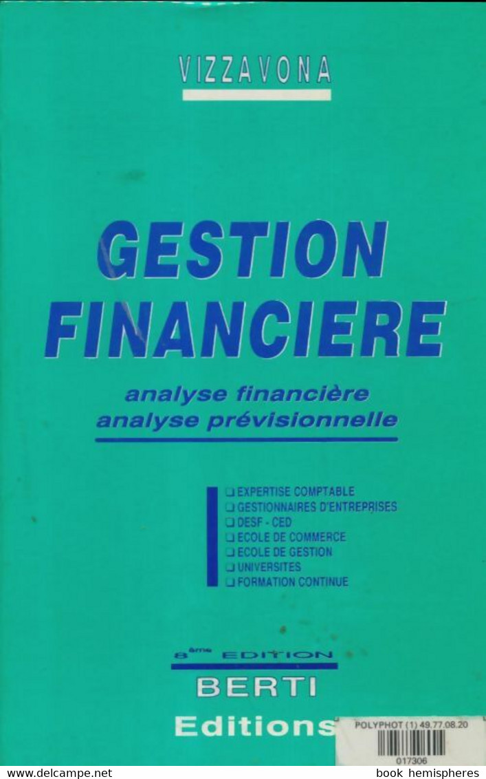 Gestion Financière De Patrice Vizzavona (1993) - Contabilidad/Gestión