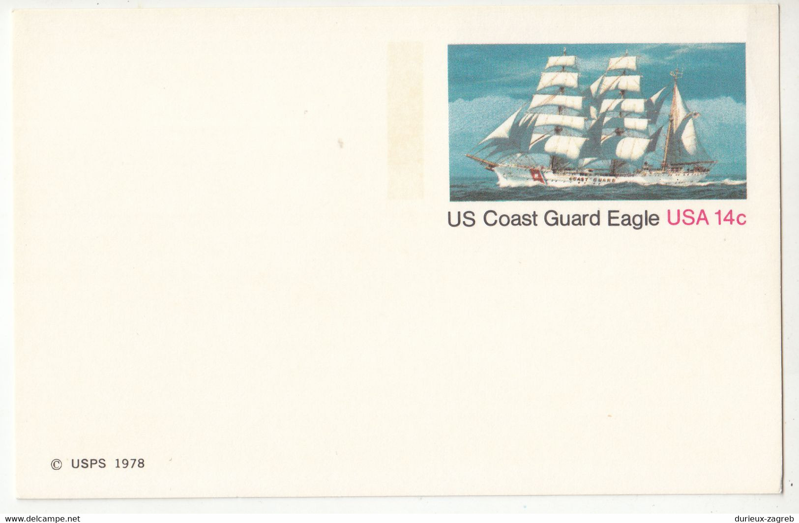 US 1978 US Coast Guard Eagle Postal Stationery Postcard (UX76) Not Posted B230120 - 1961-80