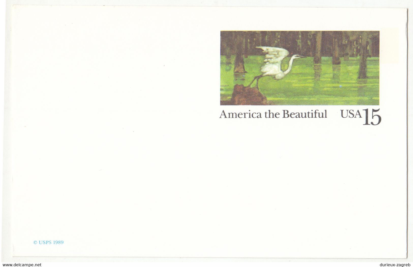 US 1989 Great Blue Heron Postal Stationery Postcard (UX129) Not Posted B230120 - 1981-00