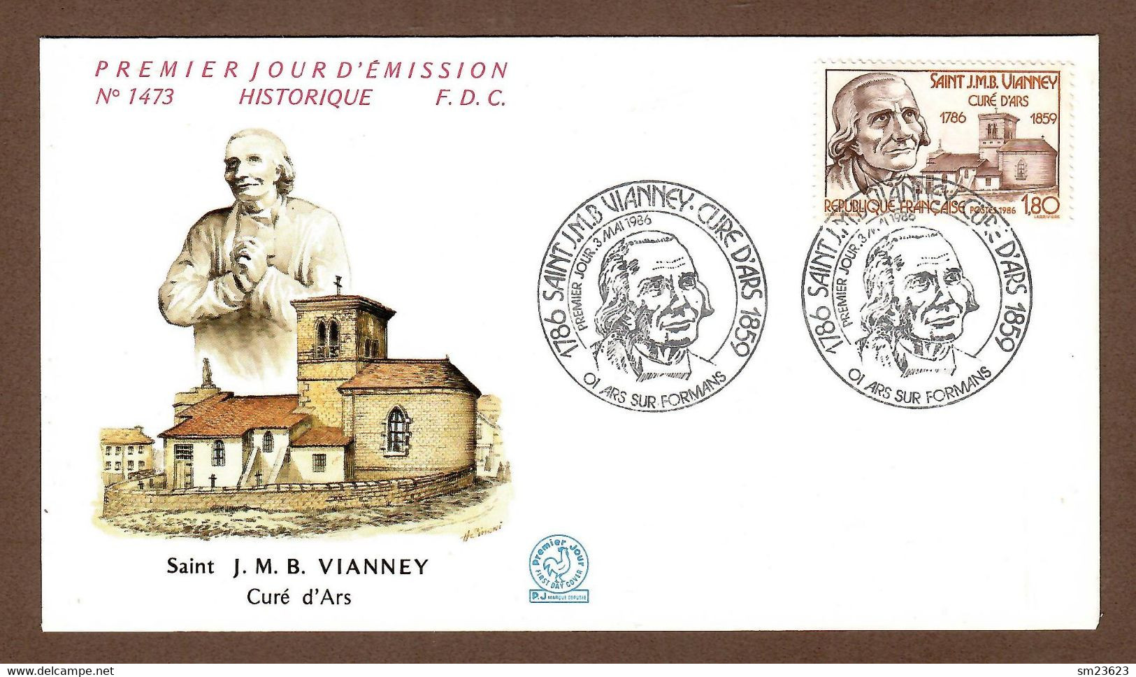 Frankreich / France  1986  Mi.Nr. 2548 , 250. Geburtstag Von Jean-Marie Vianney - FDC  ARS SUR  Formans 3.Mai 1986 - Theologians