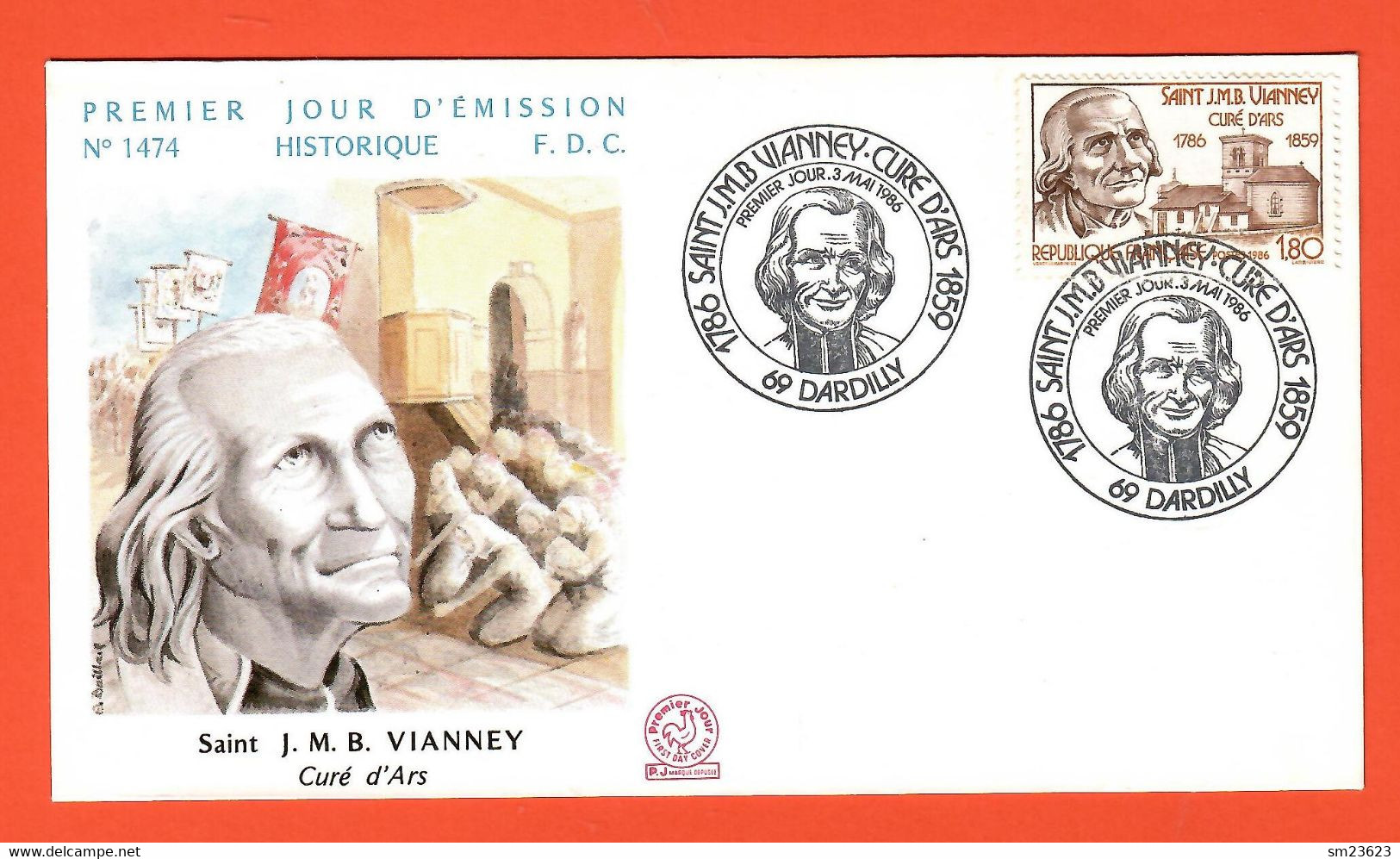 Frankreich / France  1986  Mi.Nr. 2548 , 250. Geburtstag Von Jean-Marie Vianney - FDC  Dardilly  3.Mai 1986 - Theologians