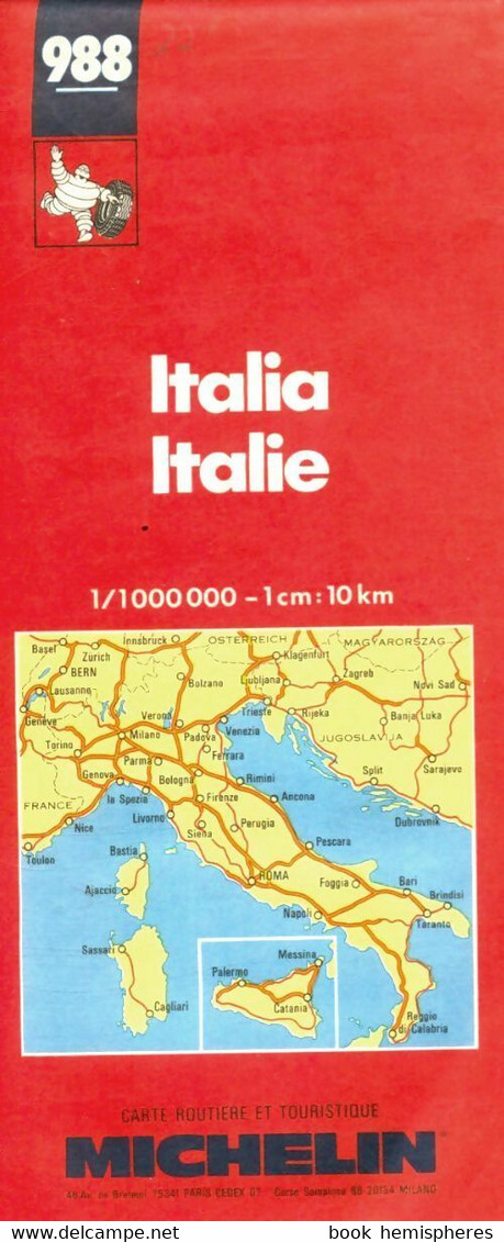 Italie. Carte Numéro 988 échelle 1/1000000 De Michelin Travel Publications (1988) - Cartes/Atlas