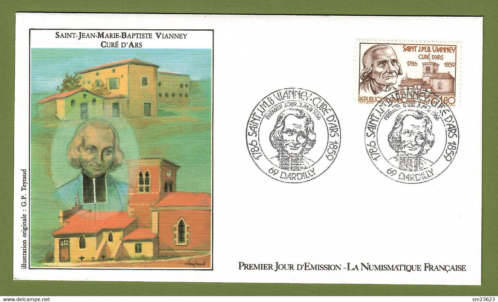 Frankreich / France  1986  Mi.Nr. 2548 , 250. Geburtstag Von Jean-Marie Vianney - FDC  Dardilly  3.Mai 1986 - Theologians