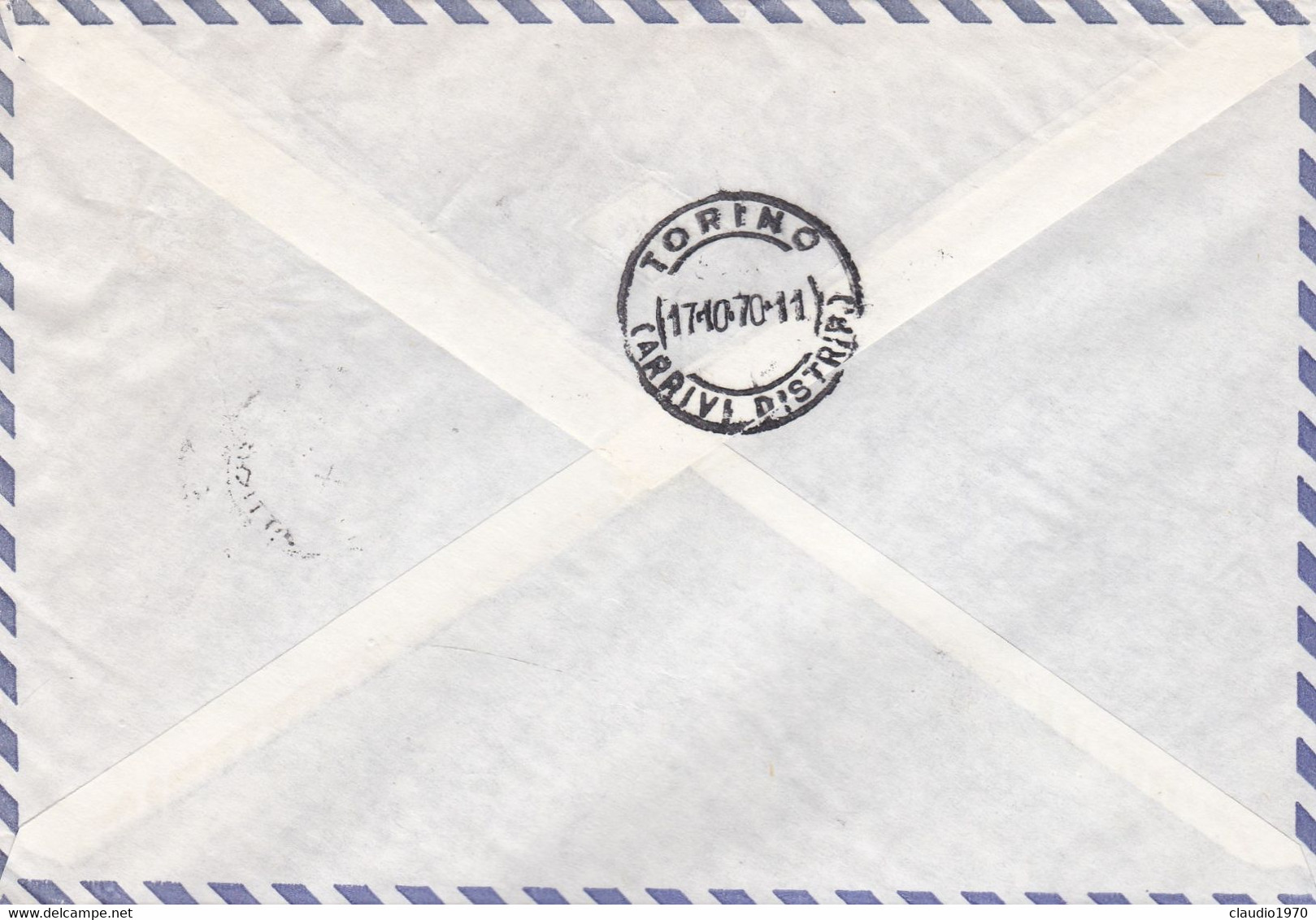 GRECIA - STORIA POSTALE - BUSTA VIAGGIATA  PER TORINO - 1970 - Briefe U. Dokumente