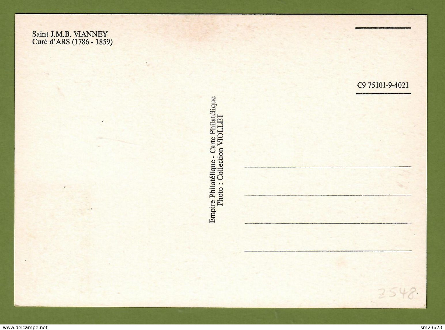 Frankreich / France 1986  Mi.Nr. 2548 , 250. Geburtstag Jean-Marie Vianney - Maximum Card -  ARS SUR  Formans 3.Mai 1986 - Théologiens