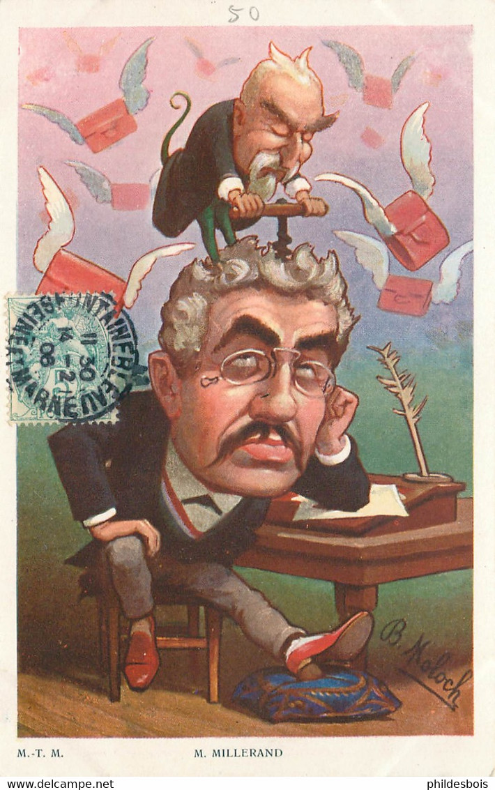 CARICATURE Politique( Illustrateur  B.MOLOCH ) M MILLERAND - Personnages