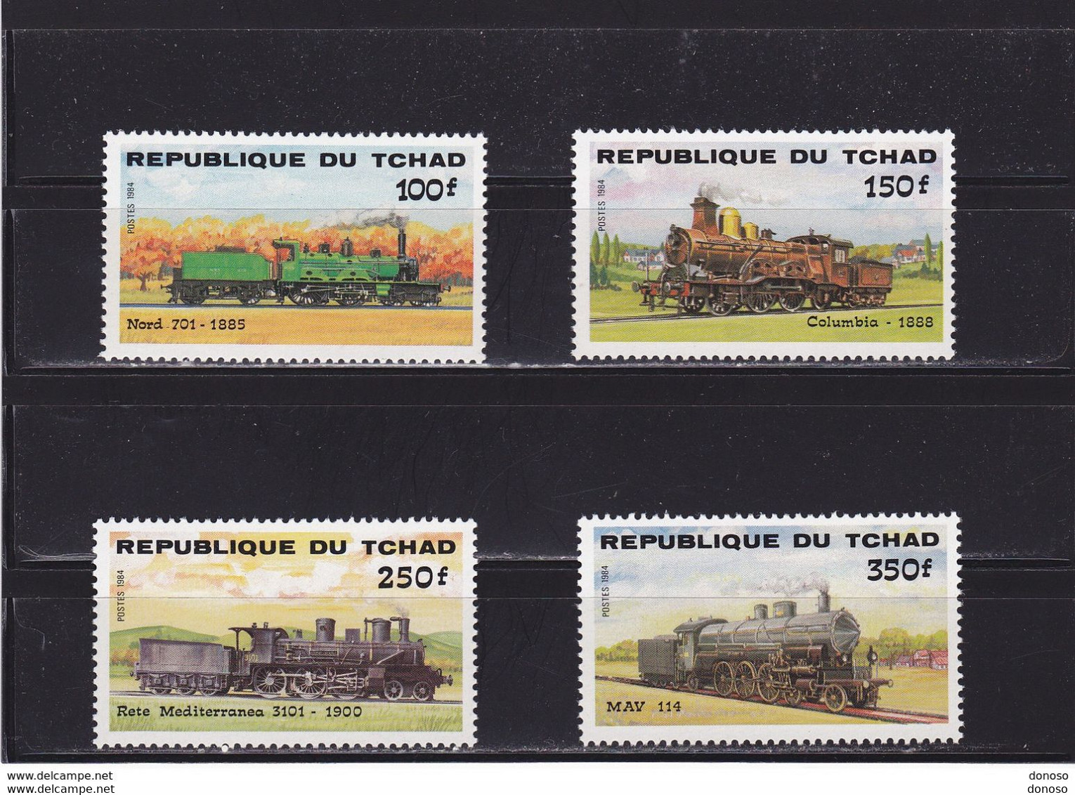 TCHAD 1984  TRAINS Yvert 456-459, Michel 1074-1077 NEUF** MNH Cote Yv 10 Euros - Tschad (1960-...)