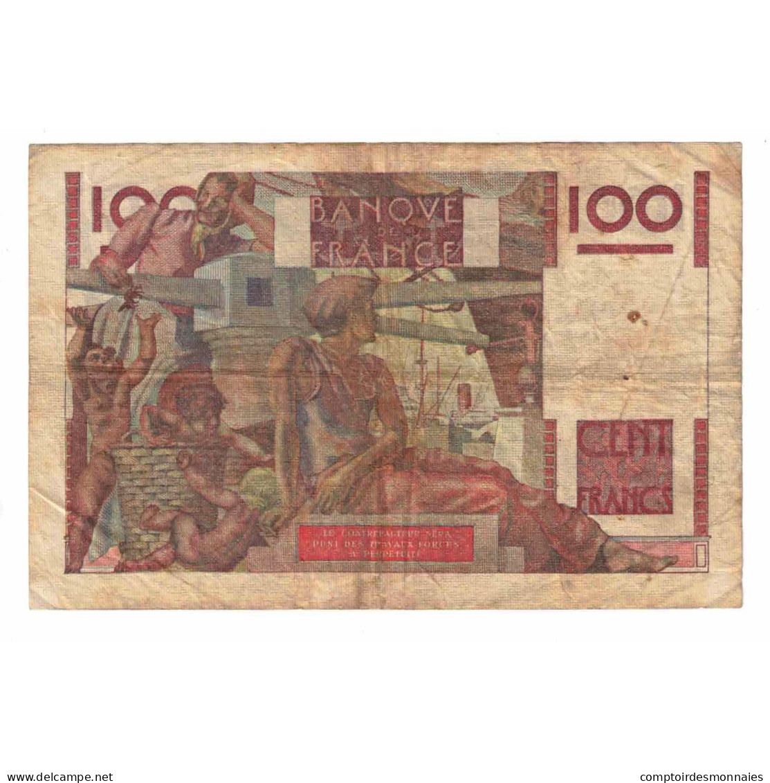 France, 100 Francs, Jeune Paysan, 1949, H.288, B, Fayette:28.21, KM:128b - 100 F 1945-1954 ''Jeune Paysan''