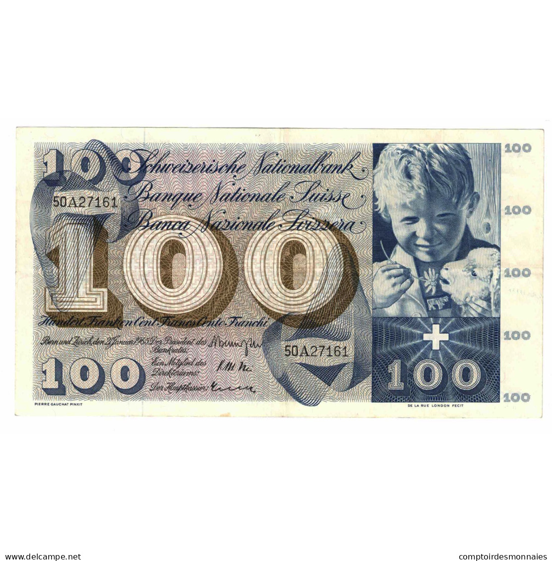 Billet, Suisse, 100 Franken, 1965, 1961-01-21, KM:49g, SUP - Suisse