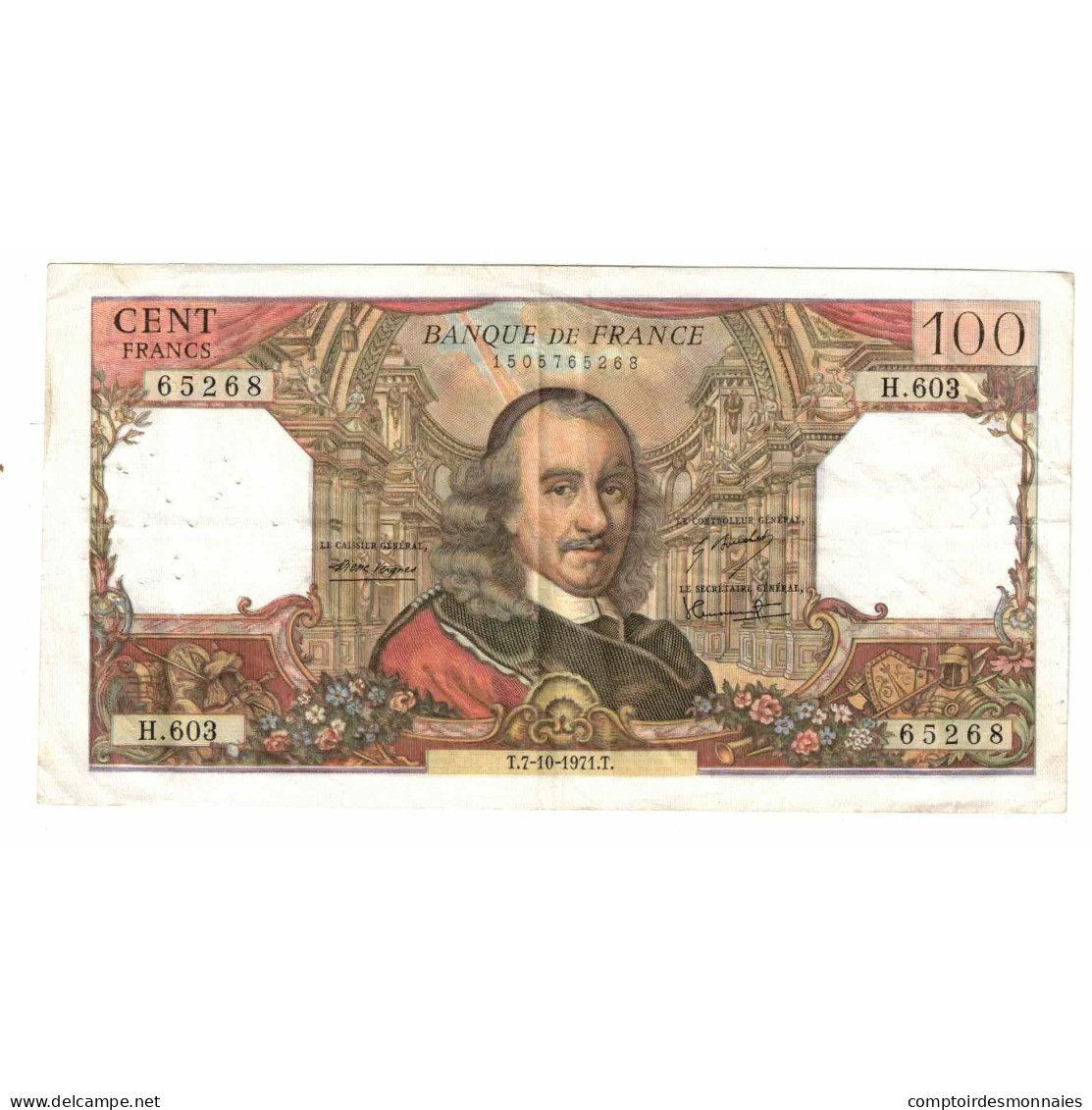 France, 100 Francs, Corneille, 1971, H.603, TTB, Fayette:65.35, KM:149d - 100 F 1964-1979 ''Corneille''