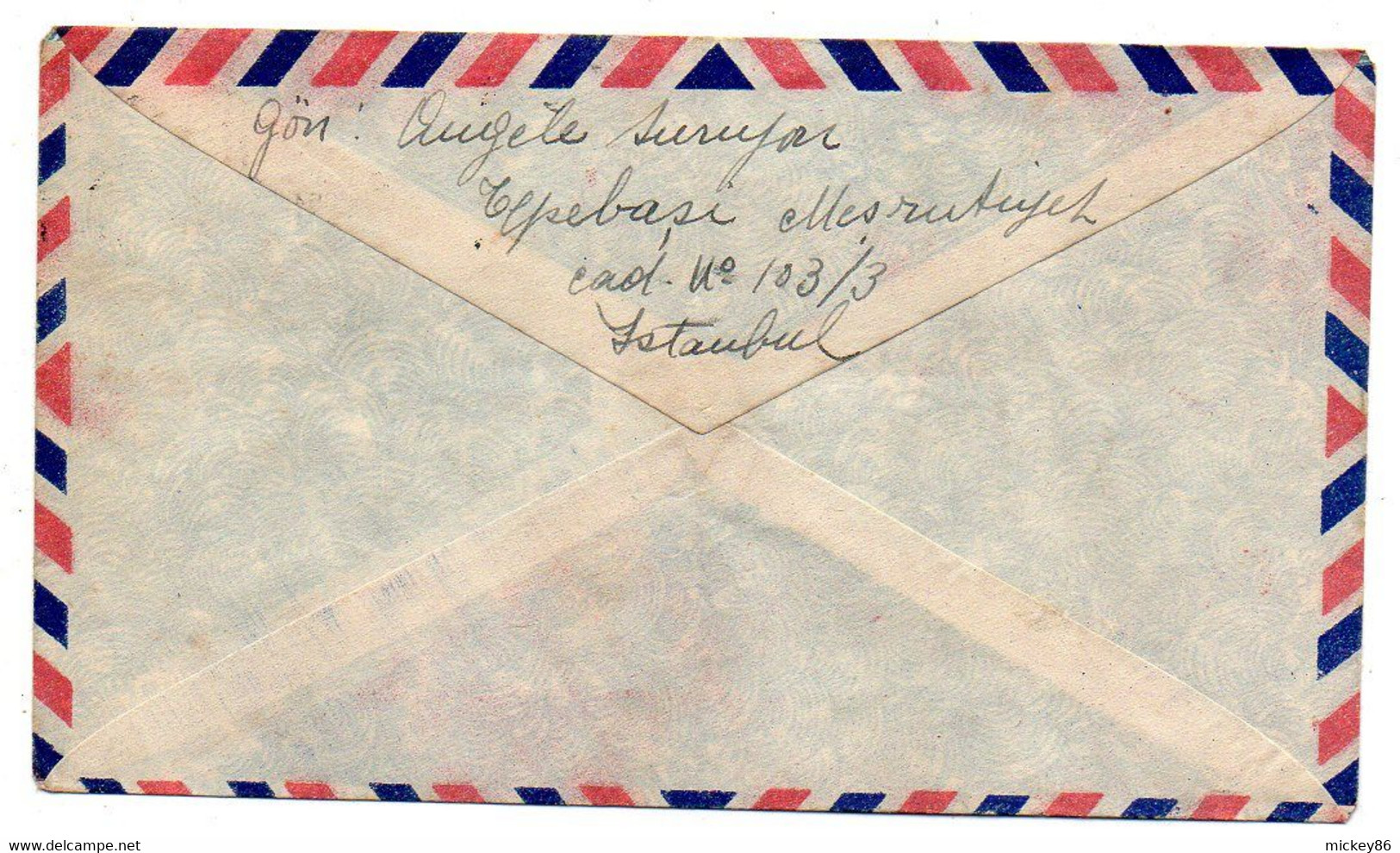 Turquie---lettre BEYOGLU  Pour PARIS--75 (France) --timbre ( Avion)--cachet - - Brieven En Documenten