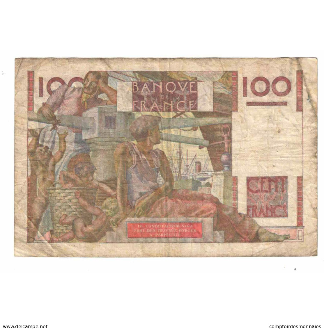 France, 100 Francs, Jeune Paysan, 1952, X.496, TB, Fayette:28Bis/1, KM:128e - 100 F 1945-1954 ''Jeune Paysan''
