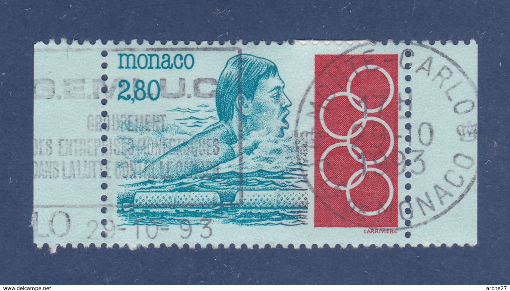 TIMBRE MONACO N° 1893 OBLITERE BDF - Usados