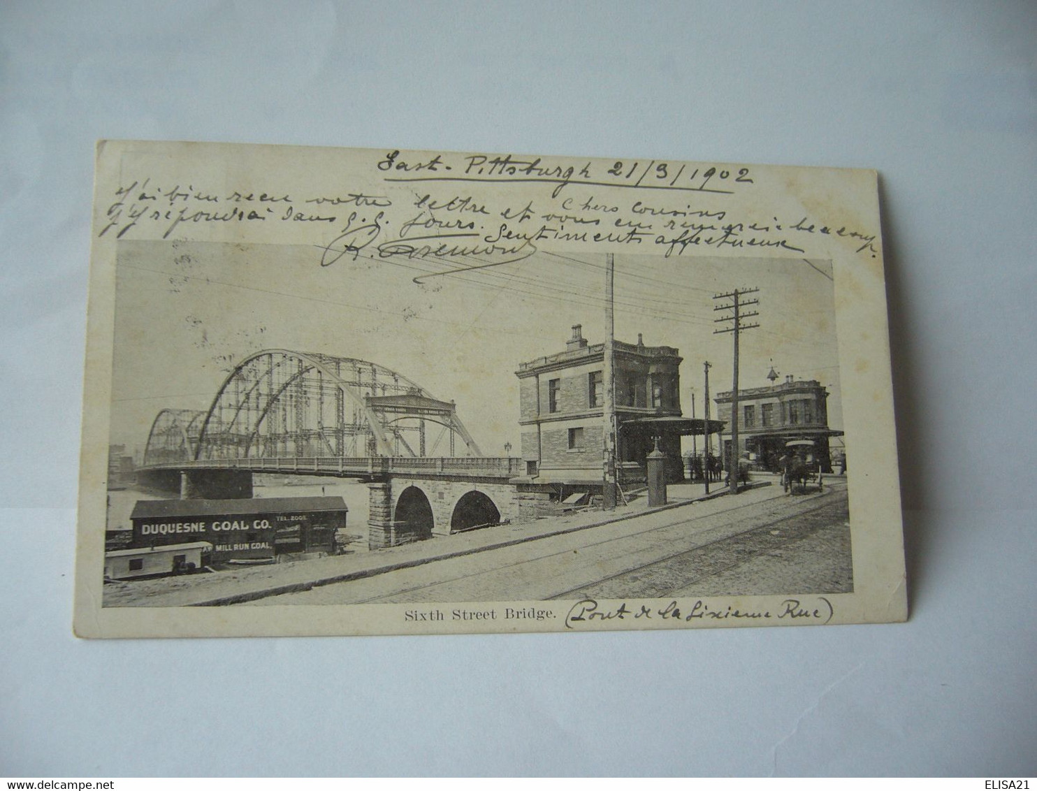 SIXTH STREET BRIDGE PITTSBURGH ETAT UNIS USA PENNSYLVANIA CPA 1902 PRIVATE MAILING GARD AUTHORIZED CONGRESS MAY 19.1898 - Pittsburgh