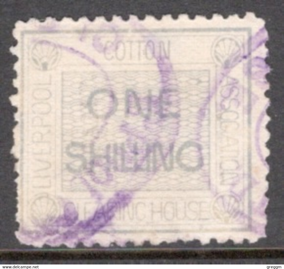 GB 1883 One Shilling Liverpool Cotton Association Clearing House Cinderella Stamp. - Cinderella