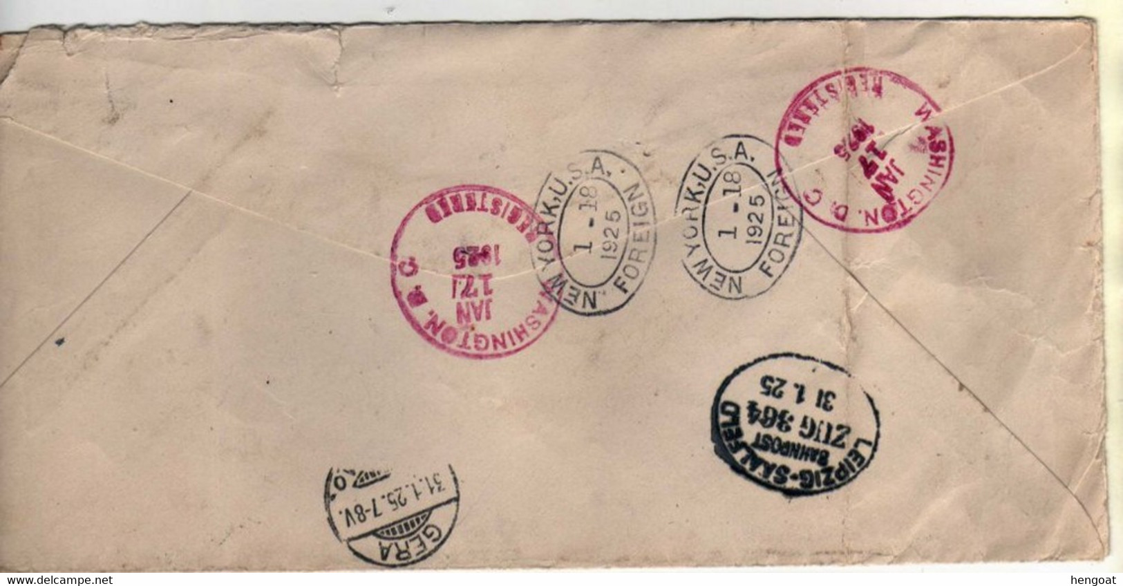 Lettre Recommandée , Registered Cover Du 17/01  , Arrivée En Allemagne Le 31/01/25 , Cachet Bahnpost Leipzig - Saalfeld - Cartas & Documentos