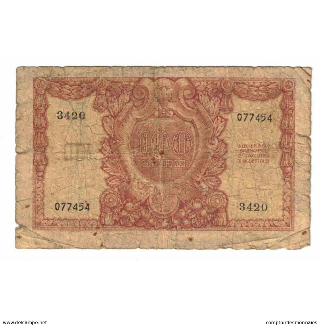 Billet, Italie, 100 Lire, 1951, 1951-12-31, KM:92a, AB - 100 Liras