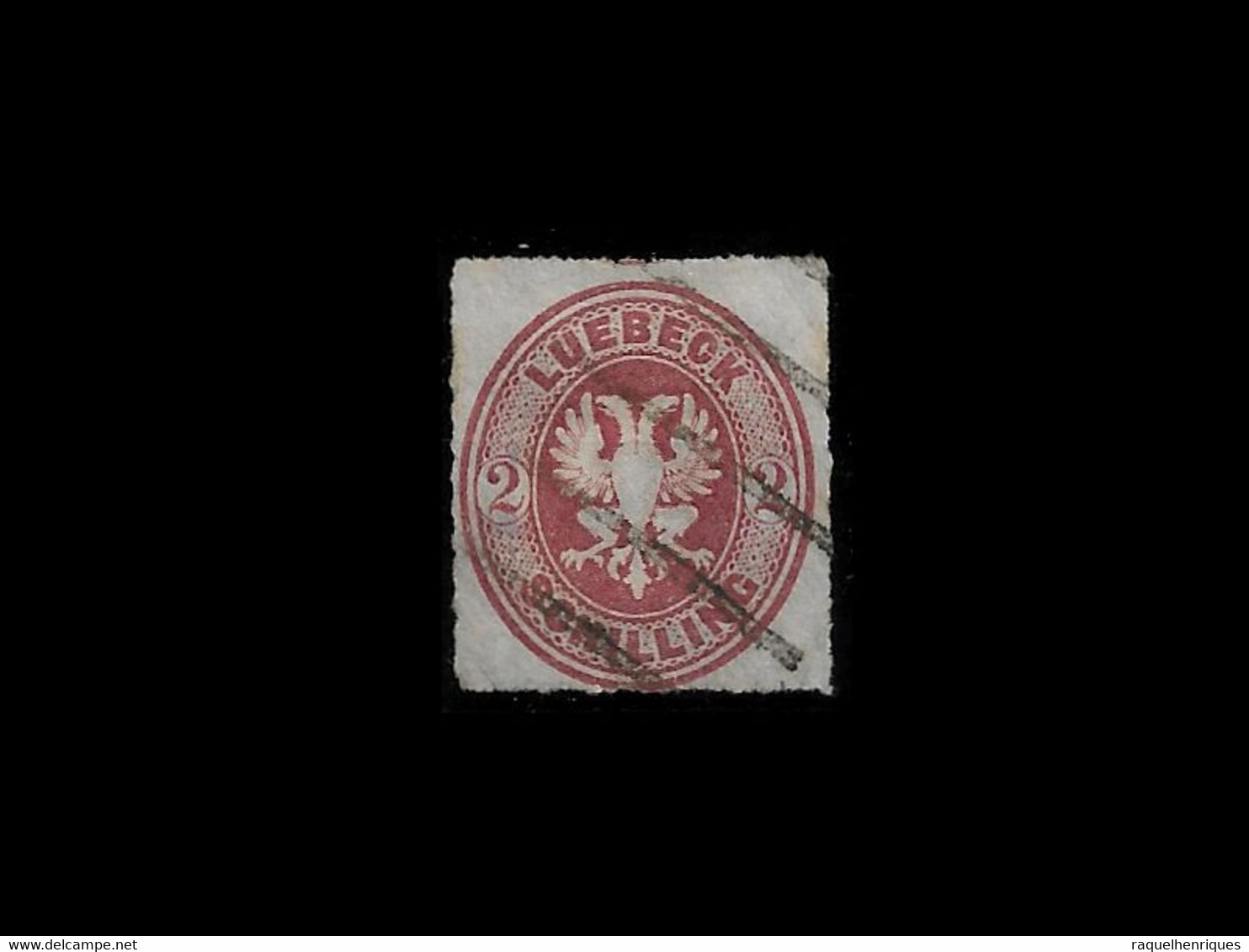 GERMAN STATES LUBECK STAMP - 1863 Coat Of Arms USED (PLB#01-83) - Lübeck