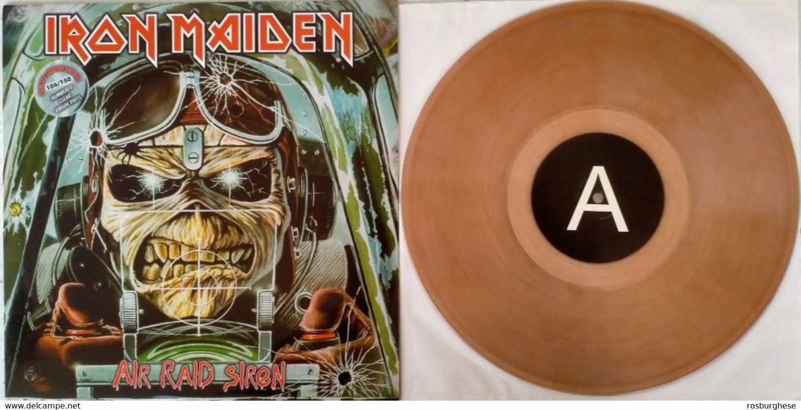 Iron Maiden Air Raid Siren VINILE LP Trasparente 150 Copie - Ediciones Limitadas