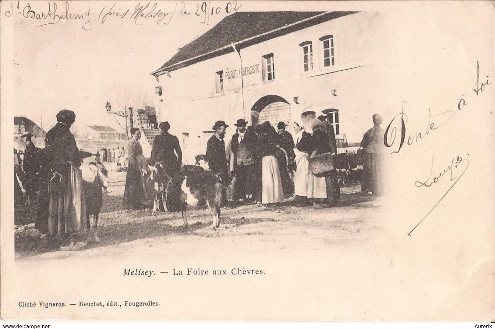 70 Melisey La Foire Aux Chevres Cliche Vigneron Renchet Edit Fougerolles Chevre Goat RARISSIME - Mélisey