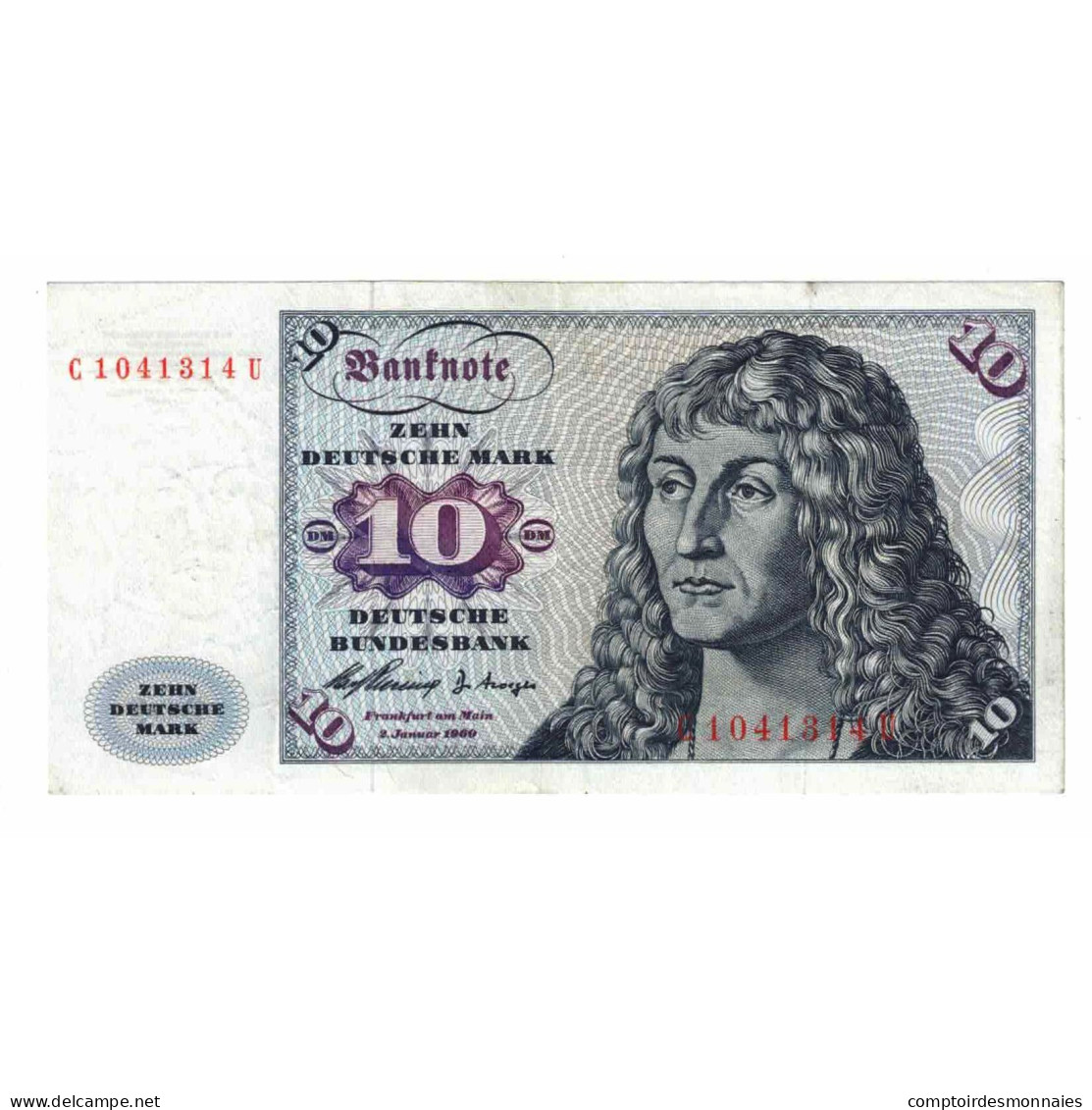 Billet, République Fédérale Allemande, 10 Deutsche Mark, 1960, 1960-01-02 - 10 Deutsche Mark