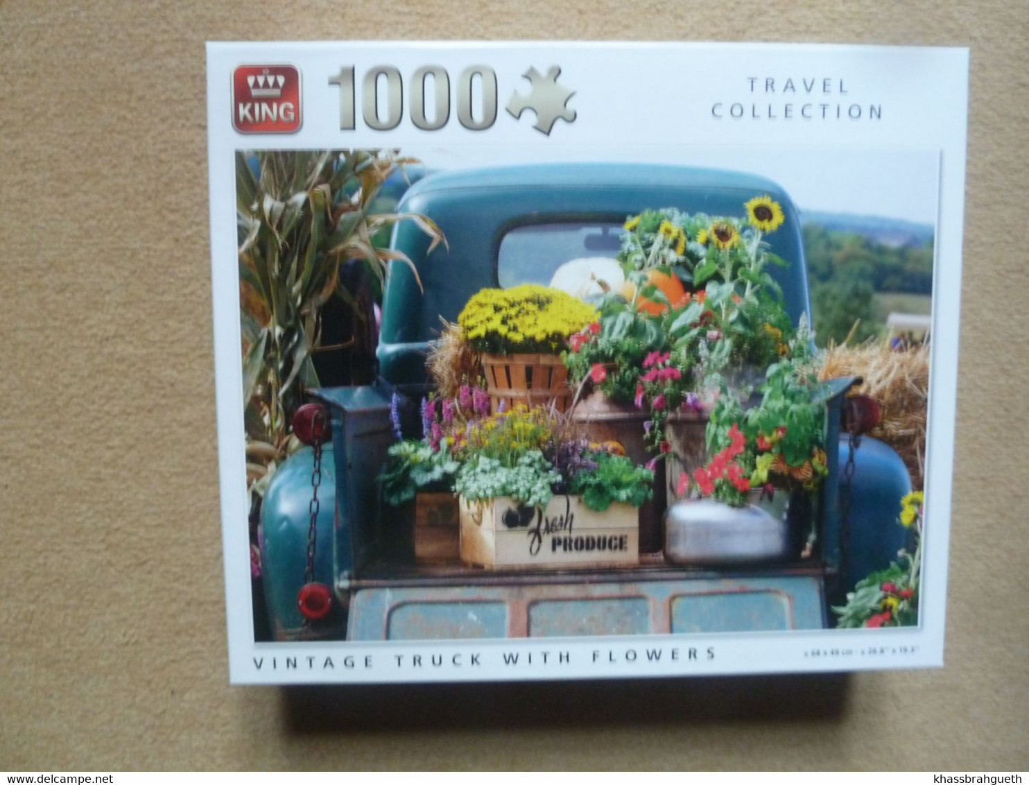 PUZZLE KING (1000 P) - TRAVEL COLLECTION - VINTAGE TRUCK WITH FLOWERS - Puzzles