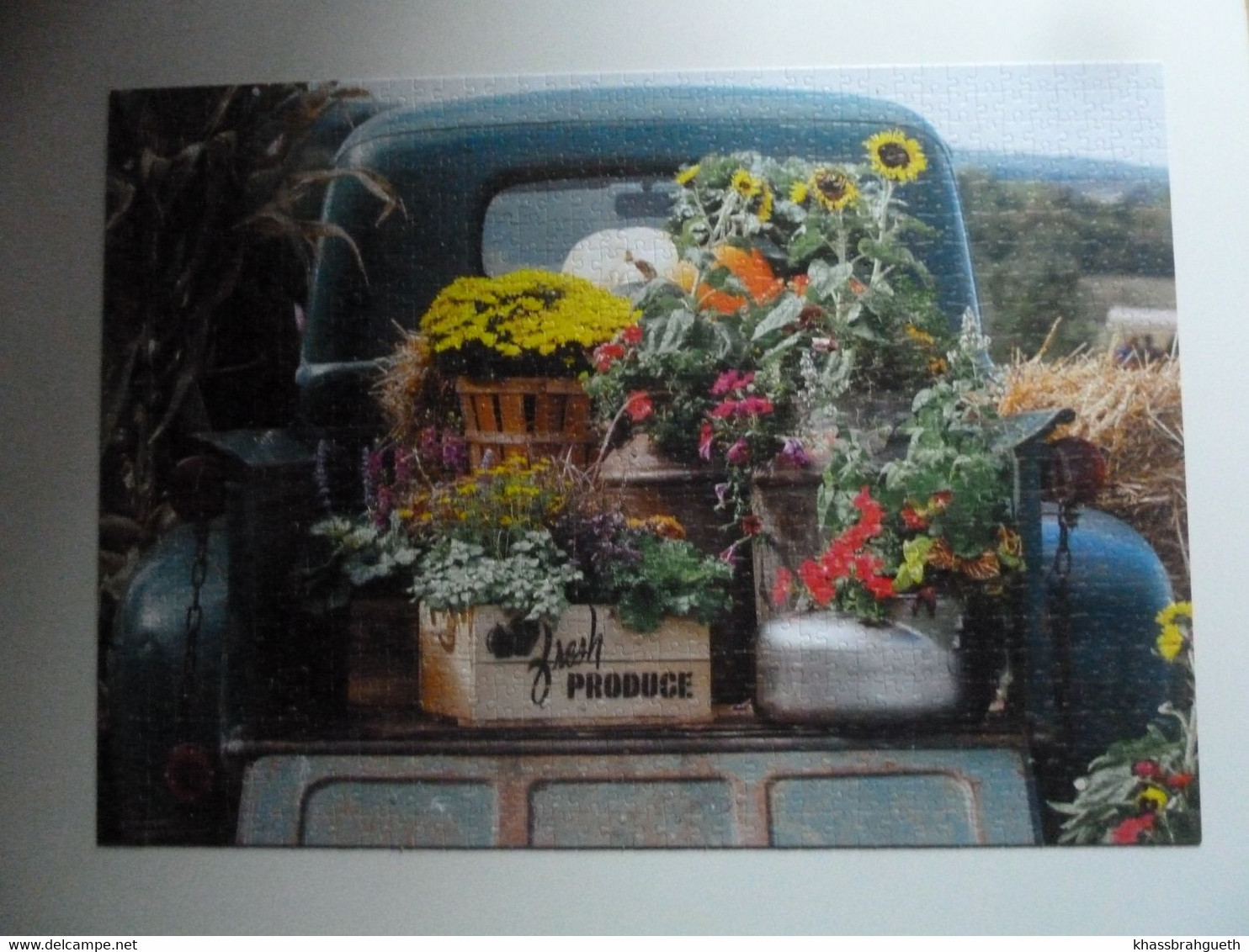 PUZZLE KING (1000 P) - TRAVEL COLLECTION - VINTAGE TRUCK WITH FLOWERS - Puzzles