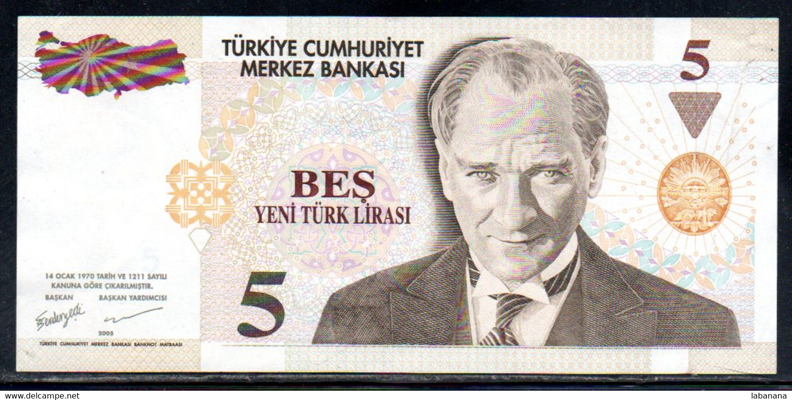 659-Turquie 5 New Lira 2005 G75 - Turquie
