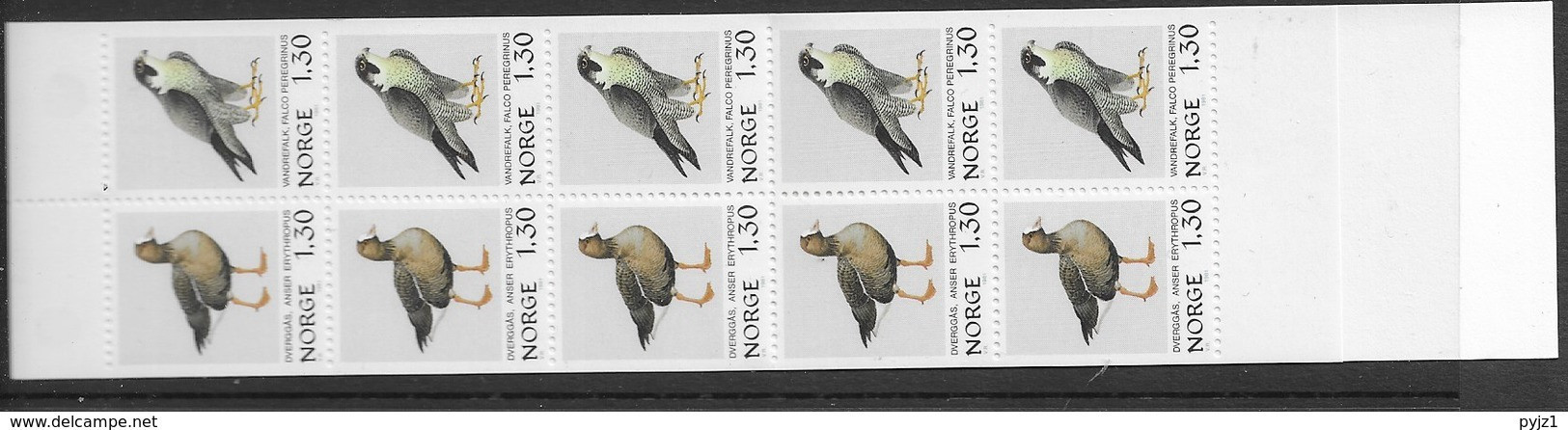 1981 MNH Norway, Booklet, Mi 827-28, Lower Margin Imperforate - Booklets