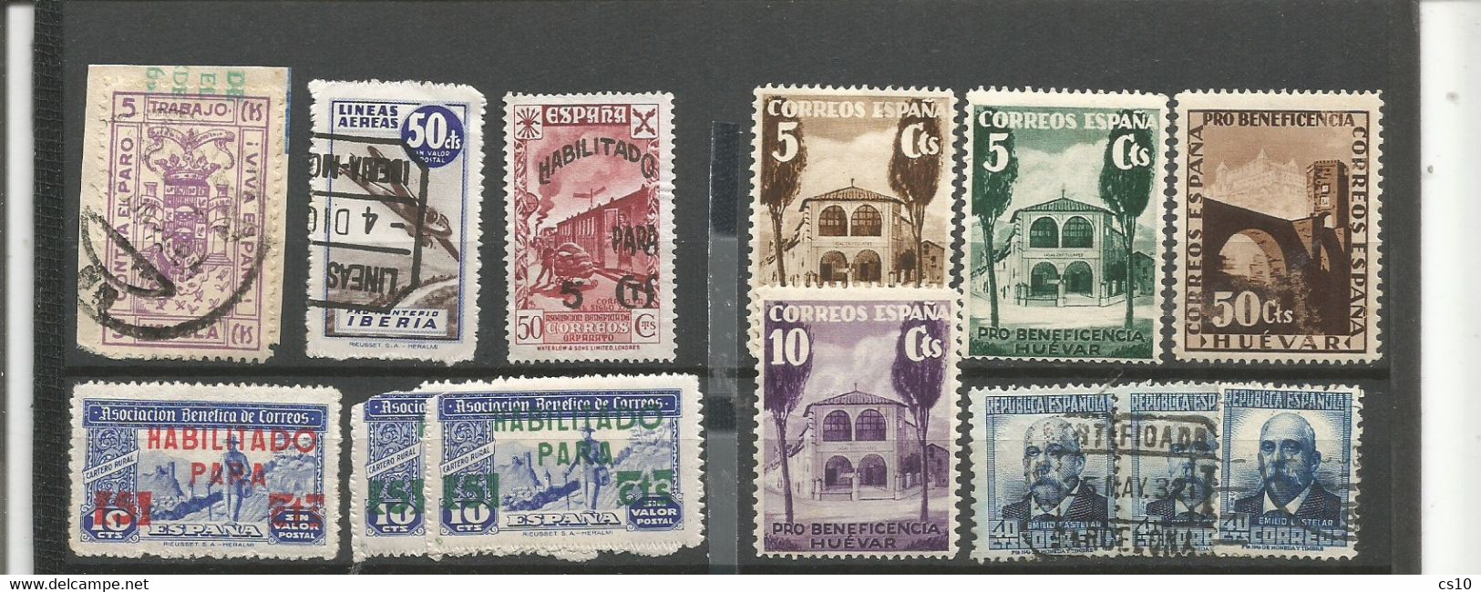 Spain 2 Scans Lot Of Older, Regular Issues HVs Local Issues Airmail OVPT Etc - Collections