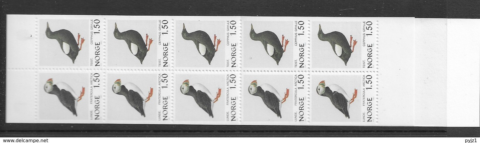 1981 MNH Norway, Booklet, Mi 829-30, Lower Margin Imperforate - Markenheftchen