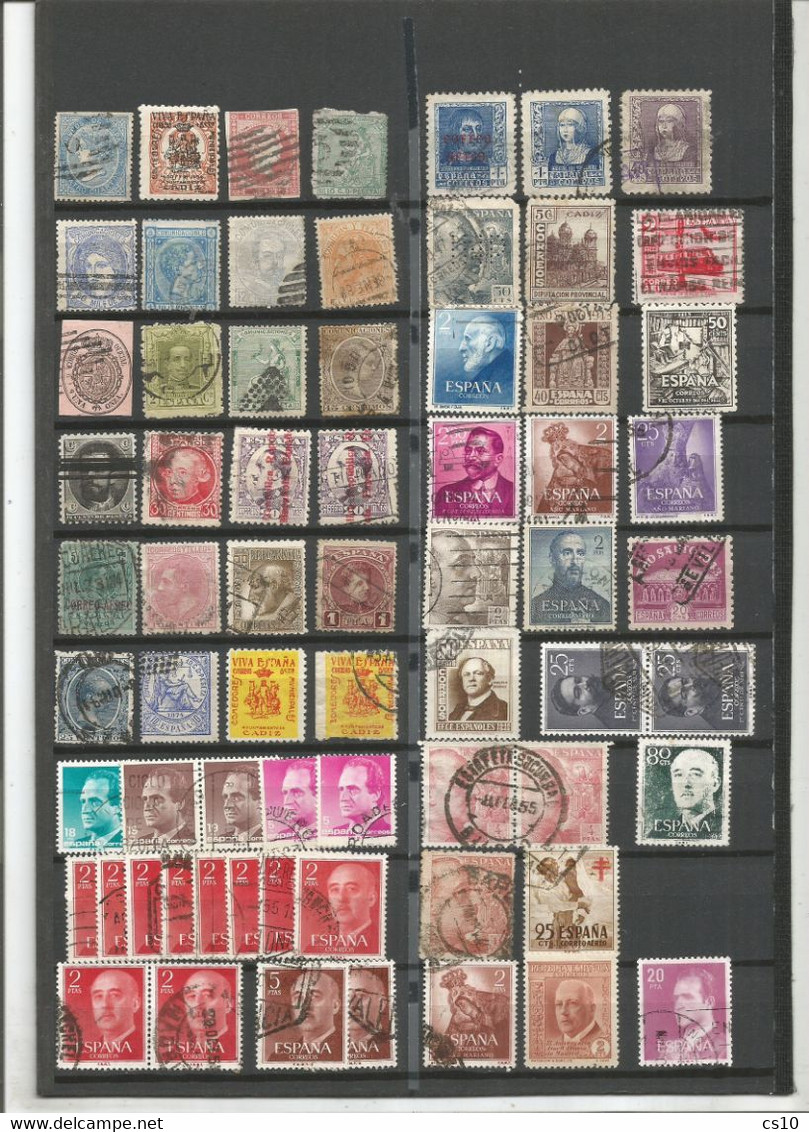 Spain 2 Scans Lot Of Older, Regular Issues HVs Local Issues Airmail OVPT Etc - Vrac (max 999 Timbres)