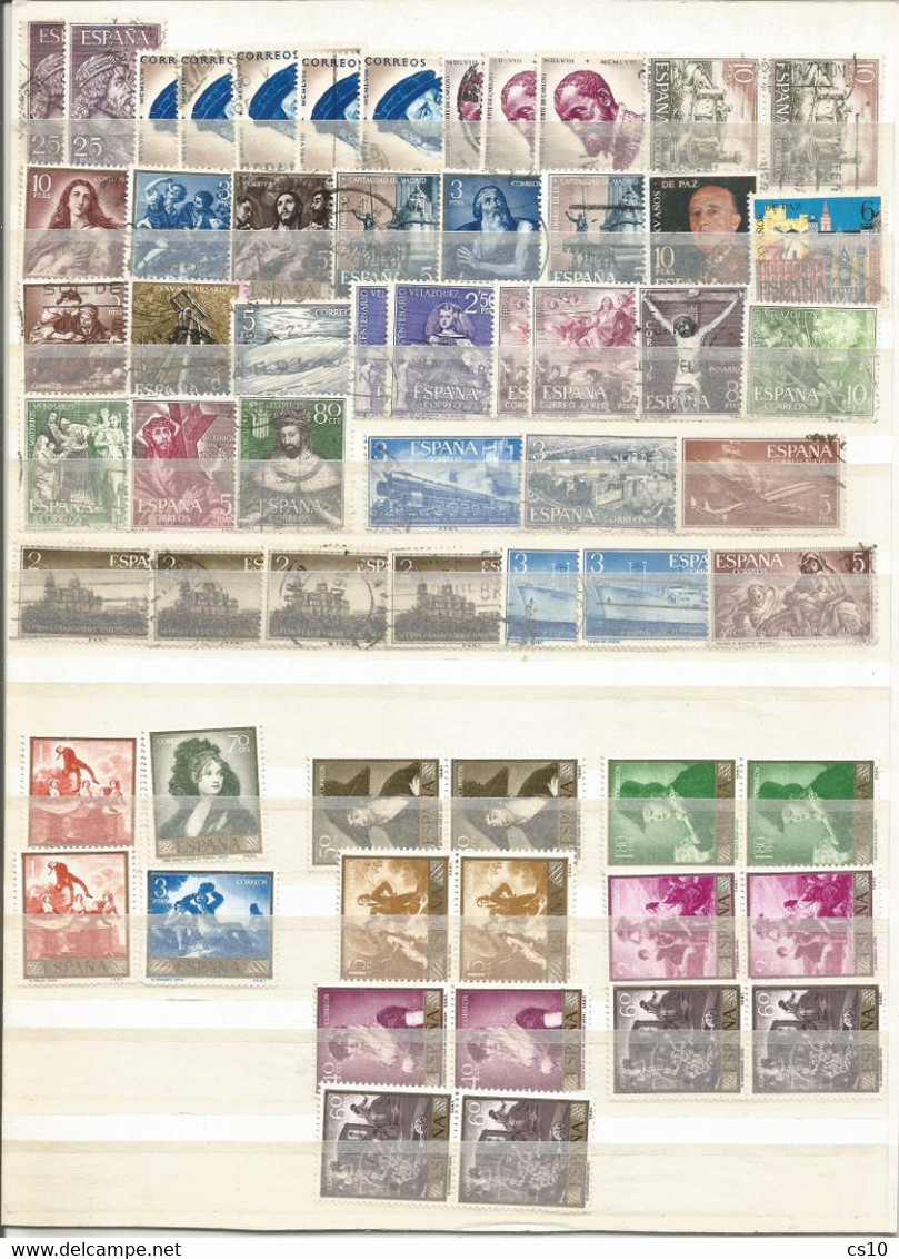 Spain Pesetas Issues 2 Scans Lot Of Used HVs + Some Mint And Fiscals In 120 Pcs - Vrac (max 999 Timbres)