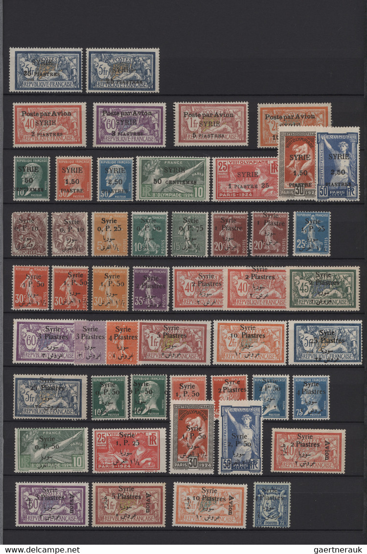 Syria: 1919/1975, comprehensive, almost exclusively mint collection in a stockbo