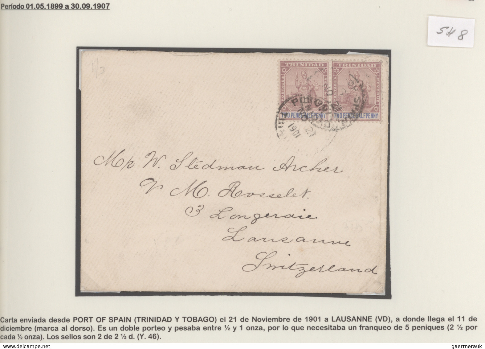 Trinidad+Tobago: 1901/1939, Lot Of 12 Covers And Cards Sent From Trinidad & Toba - Trinidad & Tobago (1962-...)