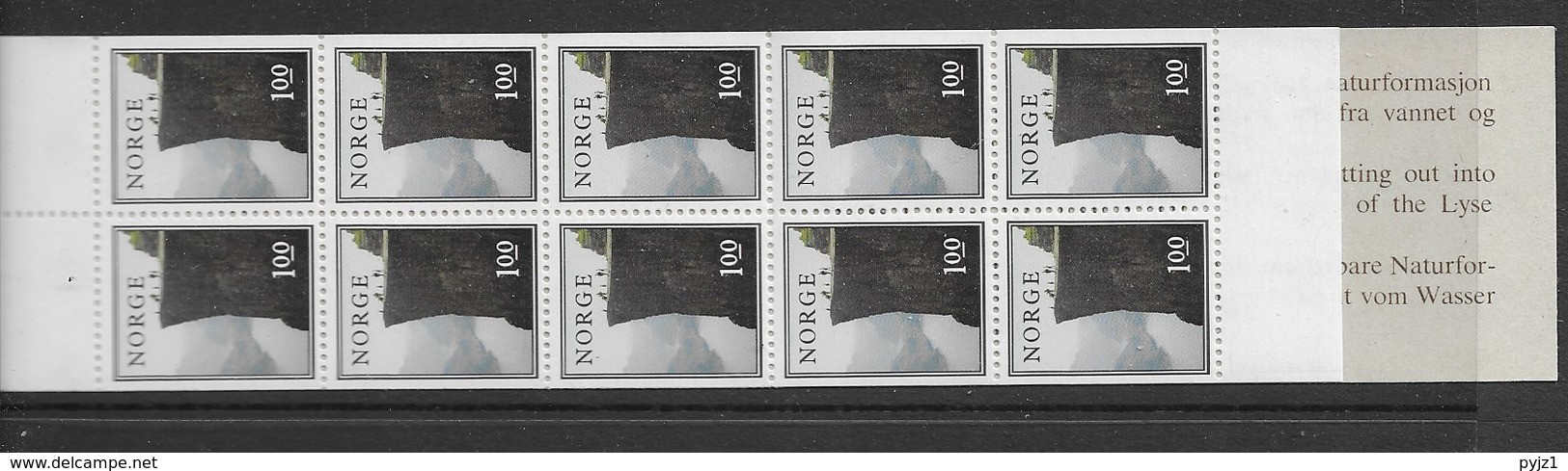 1976 MNH Norway, Booklet, Mi 726, Lower Margin Imperforate - Markenheftchen