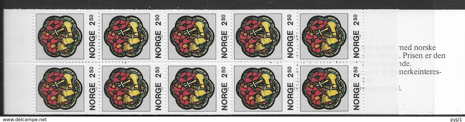 1986 MNH Norway, Booklet, Mi 959, Lower Margin Imperforate - Booklets