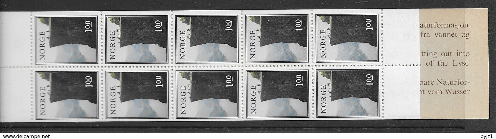 1976 MNH Norway, Booklet, Mi 726, Lower Margin Perforate - Markenheftchen