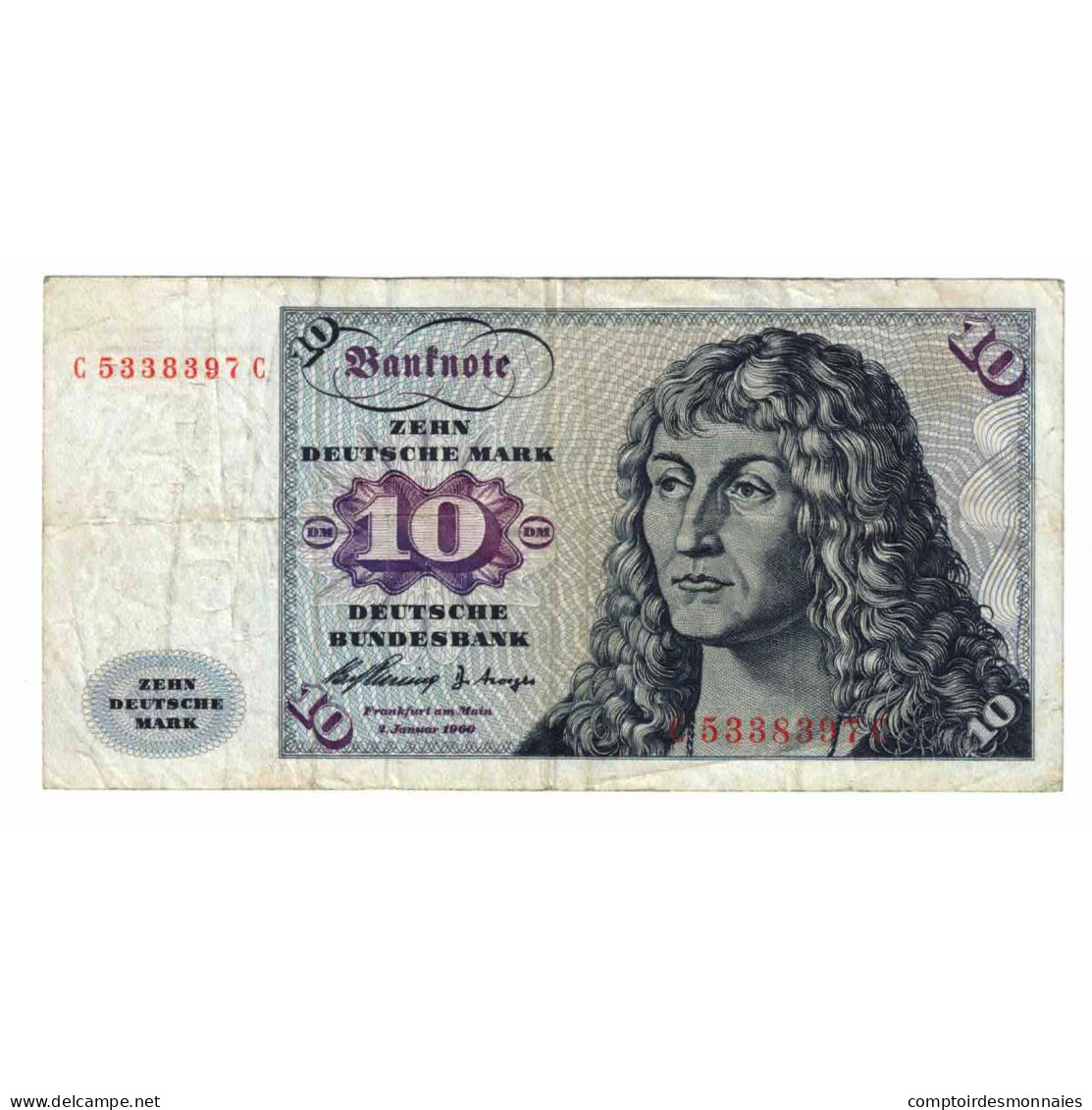 Billet, République Fédérale Allemande, 10 Deutsche Mark, 1960, 1960-01-02 - 10 Deutsche Mark