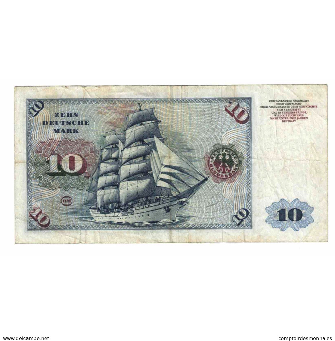 Billet, République Fédérale Allemande, 10 Deutsche Mark, 1960, 1960-01-02 - 10 DM