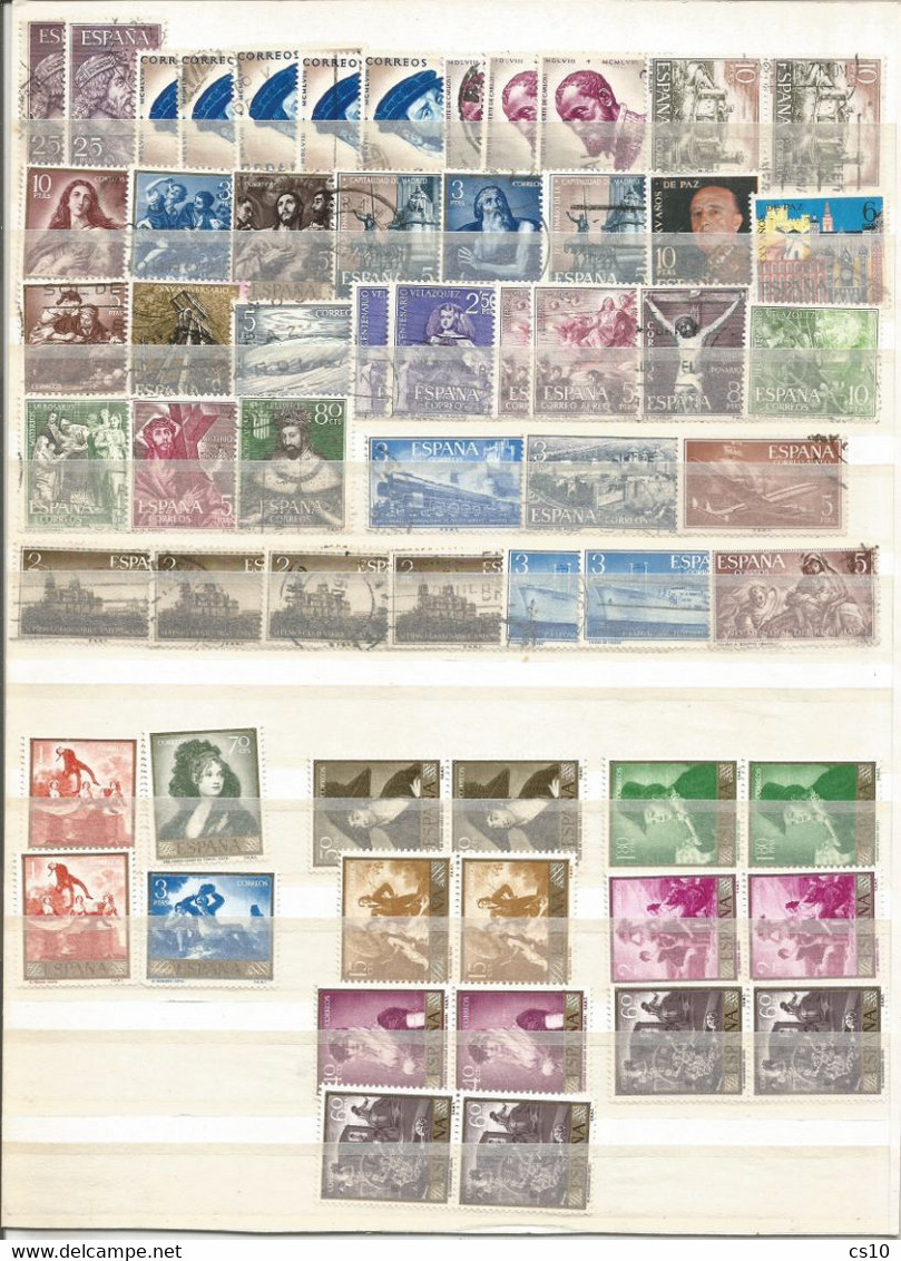 Spain Pesetas Issues 2 Scans Lot Of Used HVs + Some Mint And Fiscals In 120 Pcs - Collections