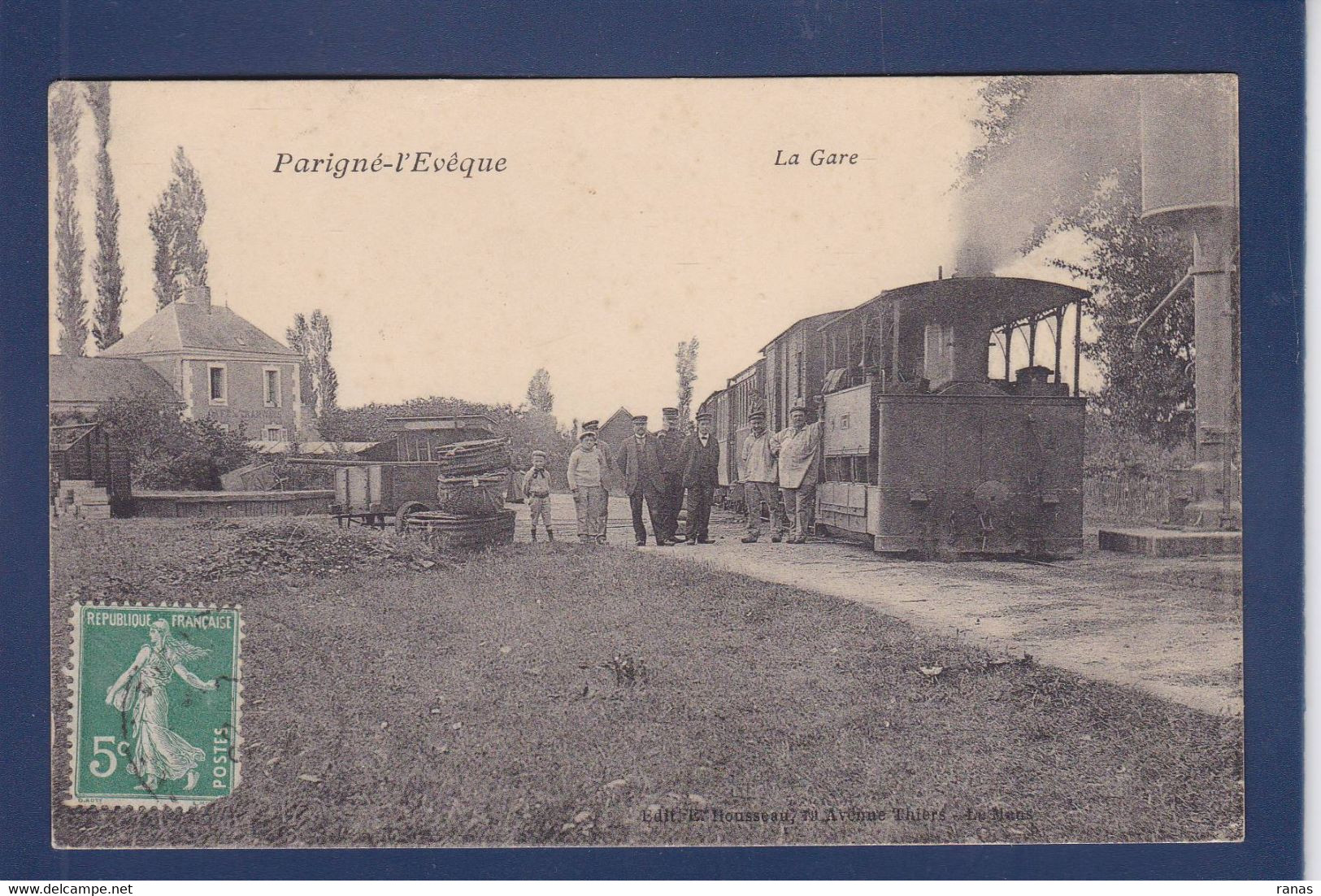 CPA [72] Sarthe > Parigné L'Evêque Gare Station Chemin De Fer Train Circulé - Sonstige & Ohne Zuordnung