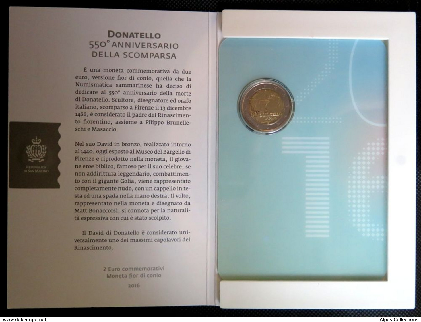 SA20016.1 - COFFRET BU SAINT MARIN - 2016 - 2 € Comm Donatello - San Marino