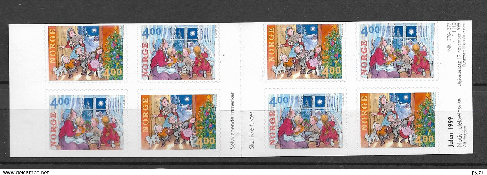 1999  MNH  Norway Christmas,  Postfris** - Markenheftchen