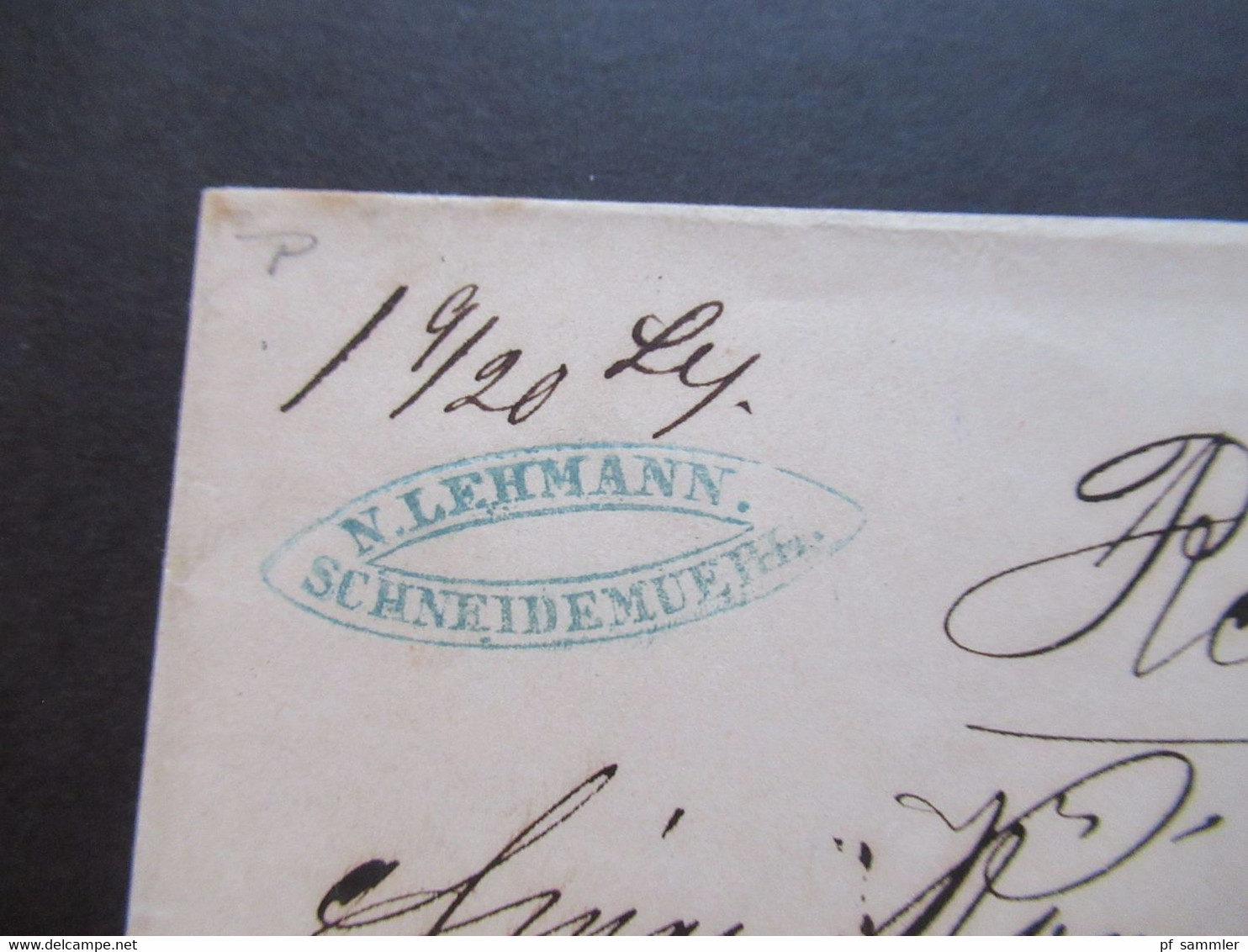 Preußen Bezirk Posen Stempel Ra2 Schneidemühl Faltbrief Ohne Inhalt Um 1870 Roter Stp. Recommandirt Nach Bütow - Lettres & Documents