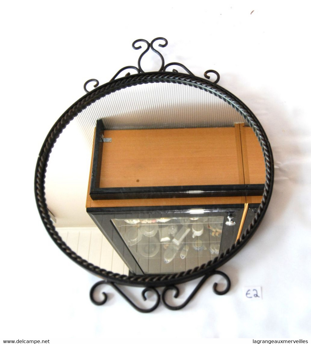 E2 Ancien Miroir De Style - Fer Forgé - Entrée - Idéal Déco - Espejos